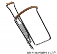 Porte bidon vintage acier chrome avec cuir marron diamètre 4mm 80g marque Zéfal - Matériel pour Cycle