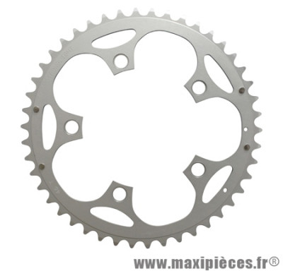 Plateau 46 dents route d.110 compact extérieur dural argent marque Stronglight - Pièce Vélo