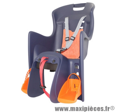 Porte bébé arrière a fixer sur porte bagage boodie bleu coussin orange marque Polisport - Pièce Vélo