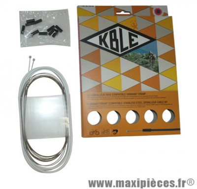 Kit de gaine dérailleur Kble compatible Shimano/Sram (gaine blanche/cable inox)