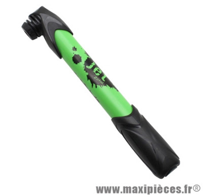 Pompe mini route/VTT mini jet résine vert fluo 7bars l230mm vp/vs 90g avec fixation porte bidon marque Zéfal - Matériel pour Cycle