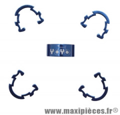 Clips de gaine/durite alu bleu (boite de 5) - Accessoire Vélo Pas Cher