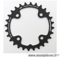 Plateau 28 dents VTT double d.80 2x10 int noir ct2 4 branches 10v 2x10 non filete marque Stronglight - Pièce Vélo