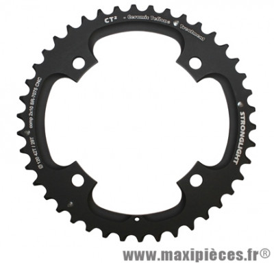 Plateau 42 dents VTT double d.120 2x10 ext noir ct2 4 branches 10v. pour 29 dents int marque Stronglight - Pièce Vélo