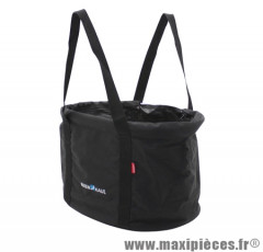 Panier avant toile shopper noir avec anse fixation sur cintre 24l marque Klickfix - Accessoire Vélo