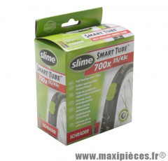 Chambre à air de vélo et de dimensions 700x35-43 valve standard avec liquide anti-crevaison marque Slime - Pièce Vélo