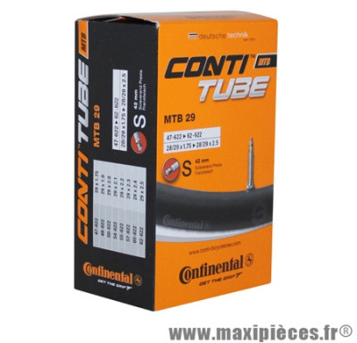 Chambre à air de vélo et de dimensions 29x1.75-2.50 valve presta marque Continental - Pièce Vélo