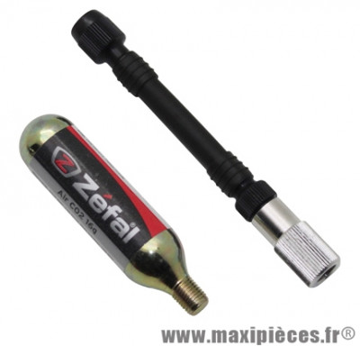 Gonfleur ez control flexible (débit réglable) avec cartouche co2 filete 16g (vp/vs) marque Zéfal - Matériel pour Cycle