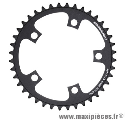 Plateau 40 dents route d.110 compact intérieur noir alu 7075 9/10v. marque Stronglight - Pièce Vélo