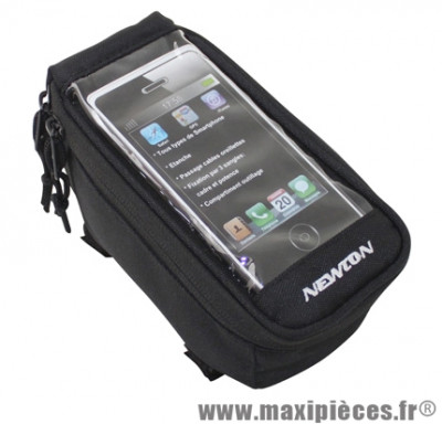 Sacoche de cadre / potence pour portable / i-phone fixation a velcro (sangles tube oversize) marque Newton - Pièce Vélo