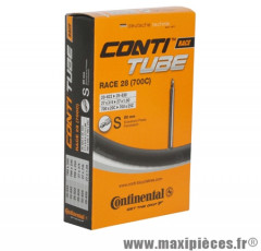 Chambre à air de vélo et de dimensions 700x20-25 valve presta 80mm marque Continental - Pièce Vélo