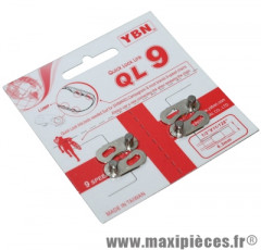 Connecteur de chaine vélo 9v. argent (attache rapide) (blister de 2 pieces) marque Newton - Pièce Vélo