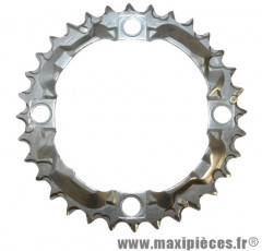 Plateau 32 dents VTT triple alivio m415/m341 argent 4 branches marque Shimano - Matériel pour Vélo