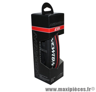 Pneu pour vélo de route 700x23 e-01 noir lisères rouge ts (23-622) marque Newton - Pièce Vélo