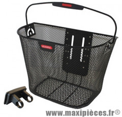 Panier avant (35x26x25cm) acier maille noir avec fixation fixe au guidon marque Klickfix - Accessoire Vélo