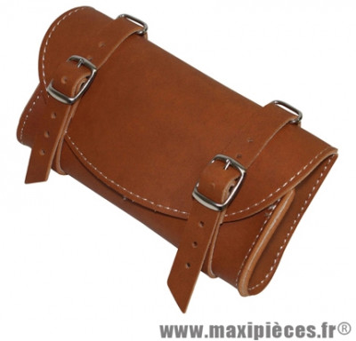 Sacoche de selle vintage style cuir marron - Accessoire Vélo Pas Cher