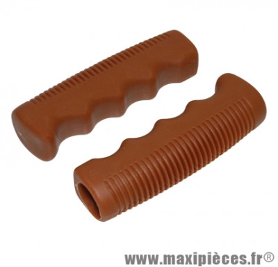 Poignée city caoutchouc caramel preforme 110mm (paire) - Accessoire Vélo Pas Cher