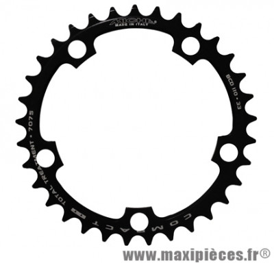 Plateau 33 dents route d.110 compact int noir alu (shimano et campagnolo) 9/10v. marque Miche - Pièce Vélo