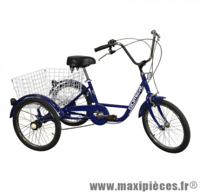 Tricycle adulte 20 pouces bleu 5 vitesses avec panier empattement 0.80m - Accessoire Vélo Pas Cher - Autres vélos complet
