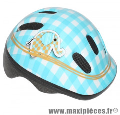 Casque vélo bébé éléphant bleu/blanc (taille 44-48cm) avec molette marque Polisport - Pièce Vélo