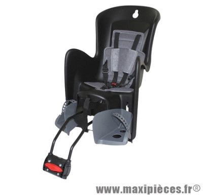 Porte bébé arrière inclinable a fixer sur cadre bilby rs noir coussin gris marque Polisport - Pièce Vélo