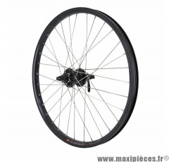 Roue VTT 24p arrière KARGO Mach1 double paroi blocage moyeu shimano m475 disc 6trous cassette 8-9-10 vitesses rayon inox marque Vélox