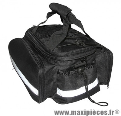 Sacoche arrière noir fixation porte bagage avec poches latérales (20 litres) waterproof marque Newton - Pièce Vélo