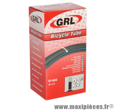 Chambre à air de vélo et de dimensions 29x1.75-2.25 valve standard marque GRL - Pièce Vélo