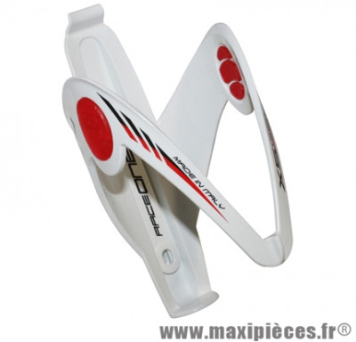 Porte bidon x5 blanc/deco rouge (pastille gel) marque Race One - Accessoire Vélo