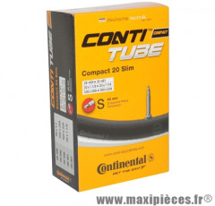 Chambre à air de vélo et de dimensions 20x1 1/8-1 1/4 valve presta (28-406 à 32-451) marque Continental - Pièce Vélo