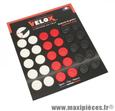 Bouchon de cintre route rouge(x10) - blanc(x10) - noir(x10) (carte de 30) marque Vélox - Pièce Vélo