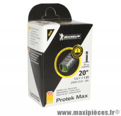 Chambre à air de vélo et de dimensions 20x1.50-2.125/450a protek max valve standard marque Michelin - Pièce Vélo