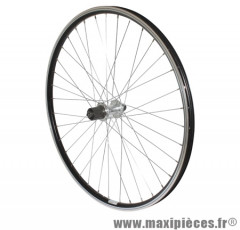 Roue VTT 26 pouces arrière noir double paroi moy alu blocage cassette 9/8 vitesses - Accessoire Vélo Pas Cher