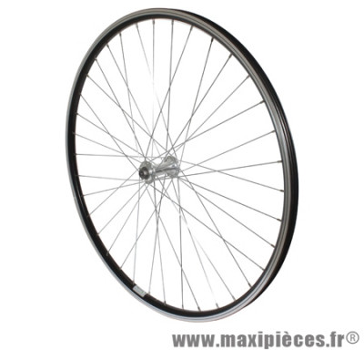 Roue VTC 700x35 avant alu noir double paroi moy alu blocage - Accessoire Vélo Pas Cher