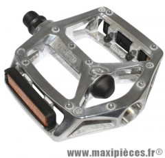 Pédale BMX alu argent 9/16ème roulement du (paire sur carte) marque Newton - Pièce Vélo