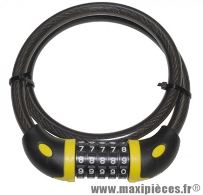Antivol vélo cable a combinaison diamètre 12mm l 80cm marque Auvray - Accessoire Vélo