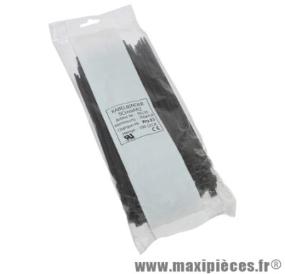 Collier de serrage ryslan 4,6x200 noir (vendu par 100) - Accessoire Vélo Pas Cher