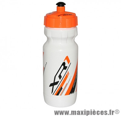 Bidon xr1 blanc bouchon orange fluo 600ml biodégradable marque Race One - Accessoire Vélo