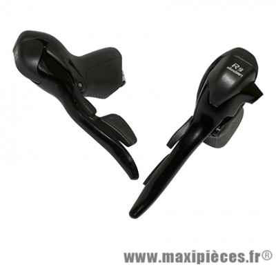 Levier/manette route 9v. triple alu noir (paire) compatible shimano marque Microshift - Pièce Vélo