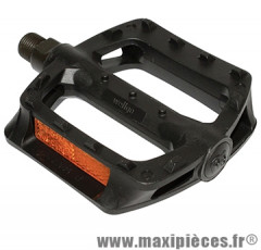 Pédale BMX résine noir 9/16ème roulement du (paire sur carte) marque Newton - Pièce Vélo