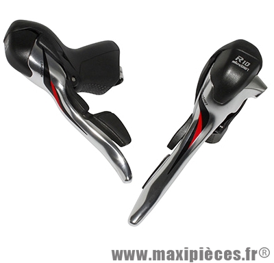 Levier/manette route 10v. triple alu argent (paire) compatible shimano marque Microshift - Pièce Vélo