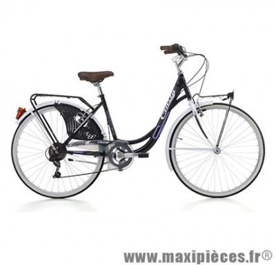 Vélo city bike 26 liberty acier femme 6v noir/blanc (taille 44) (shimano rs-35+ty-21) marque Cinzia - Vélo de Ville complet