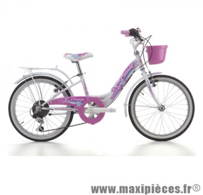 Vélo city bike 20 candy acier fille 6v blanc t28 (shimano ty-21) marque Jumpertrek - Vélo - Vélo de Ville complet