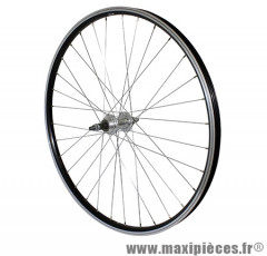 Roue VTT 26 pouces arrière alu noir double paroi moy alu roue libre 7/6v. axe plein - Accessoire Vélo Pas Cher