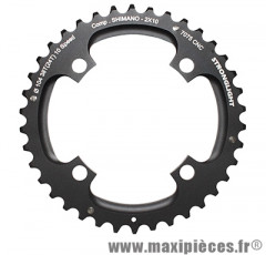 Plateau 38 dents VTT double d.104 2x10 ext noir 4 branches 10v shimano (sauf xt/xtr) non filete marque Stronglight - Pièce Vélo