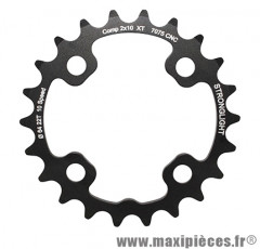 Plateau 22 dents VTT double d.64 2x10 int noir 4 branches 10v. (pour ext 36 dents) non filete marque Stronglight - Pièce Vélo