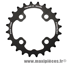 Plateau 24 dents VTT double d.64 2x10 int noir 4 branches 10v. (pour ext 38 dents) non filete marque Stronglight - Pièce Vélo