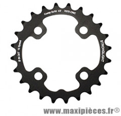 Plateau 24 dents VTT double d.64 2x10 int noir 4 branches 10v. (pour ext 38 dents) non filete marque Stronglight - Pièce Vélo