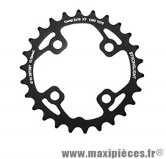 Plateau 26 dents VTT double d.64 2x10 int noir 4 branches 10v. (pour ext 38 dents) non filete marque Stronglight - Pièce Vélo