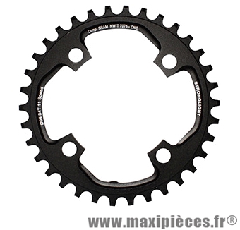 Plateau 34 dents VTT mono d.94 noir alu 7075 4 branches x01 11v. marque Stronglight - Pièce Vélo